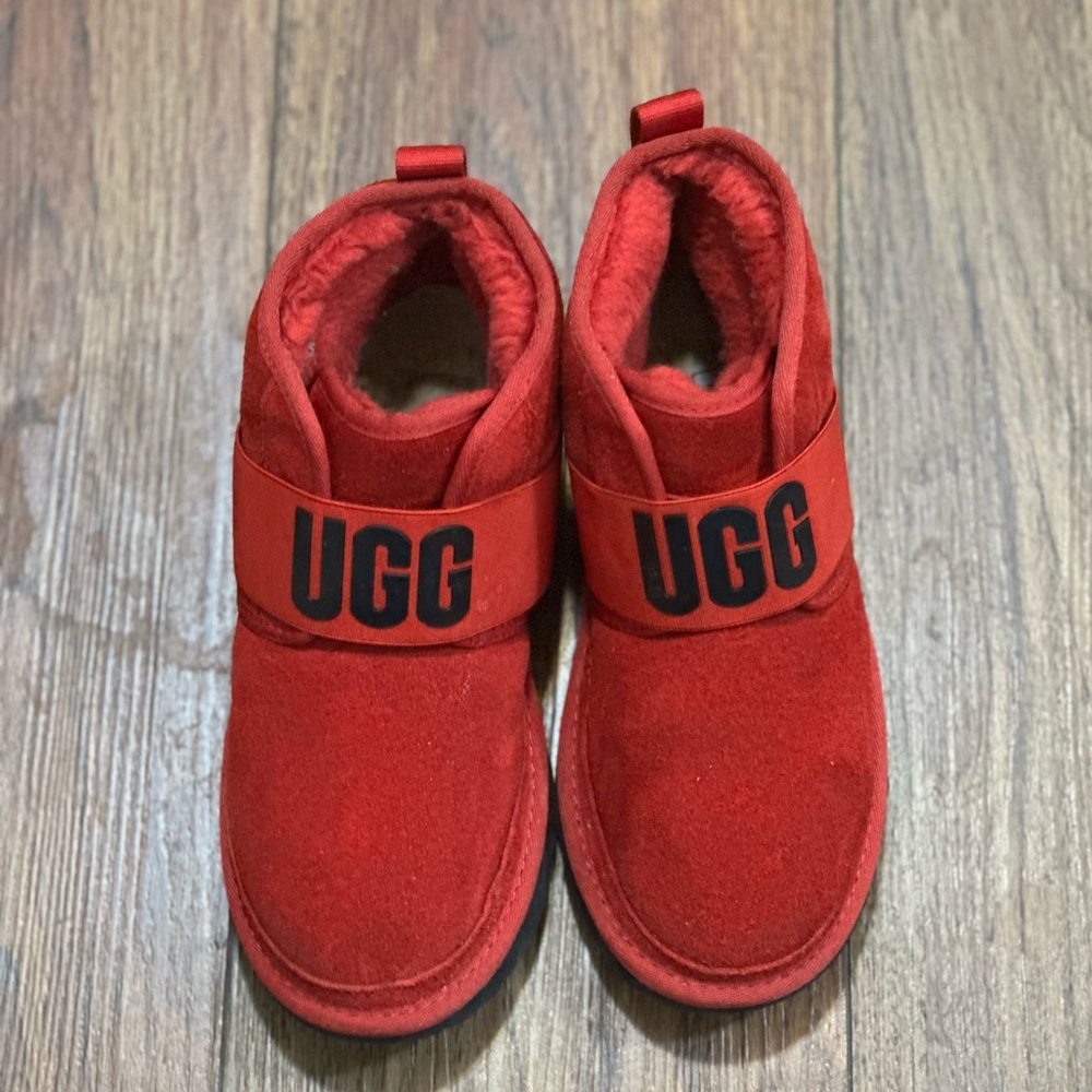 UGG Red Boots with Ugg strap on front